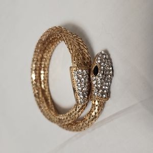 Gold Diamond Snake Bracelet